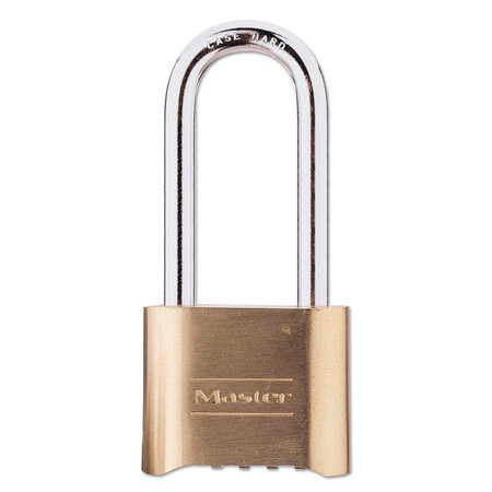 Master Lock Resettable Combination Padlock, Brass, 2" Wide, Brass Color, PK6 175DLH
